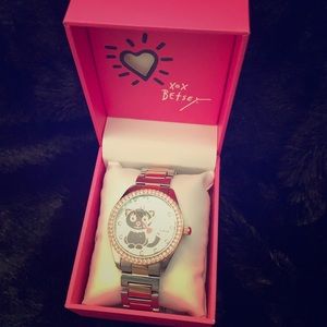 Betsey Johnson Black Car Watch